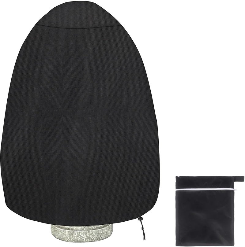 Klmnop 36Dx42H Fountain Cover, Outdoor Waterproof Water Fountain Cover with Drawstring, Weather Garden Statue Covers Resistant for Winter Patio Chimnea Protector(Black) - Image 1